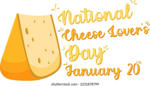 National Cheese Lovers Day logo banner illustration