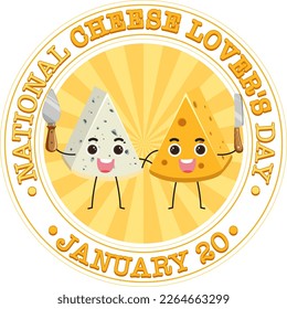 National Cheese Lovers Day logo banner illustration