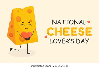 National cheese lover's day poster. Design template for celebration. Vector illustration.