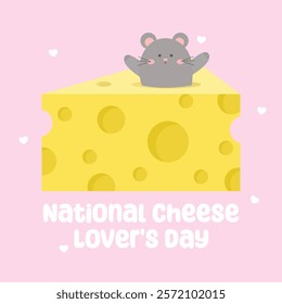 National Cheese Lovers Day vector design for celebration. Suitable for background, template, social media, poster, flyer design, flat illustration, banner,  etc 