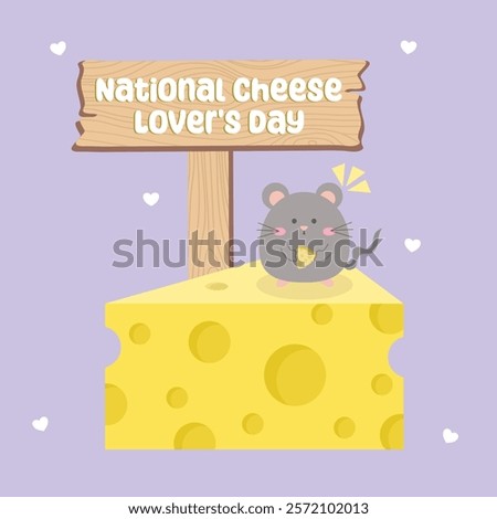 National Cheese Lovers Day vector design for celebration. Suitable for background, template, social media, poster, flyer design, flat illustration, banner,  etc 