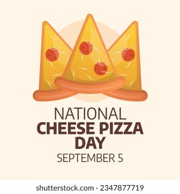 National Cheese Pizza Day design template good for greeting usage. cheese pizza design. pizza vector illustration. flat design. eps 10.