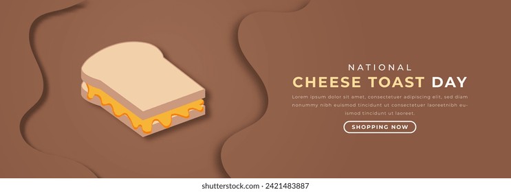 National Cheese Toast Day Paper cut style Vector Design Illustration for Background, Poster, Banner, Advertising, Greeting Card
