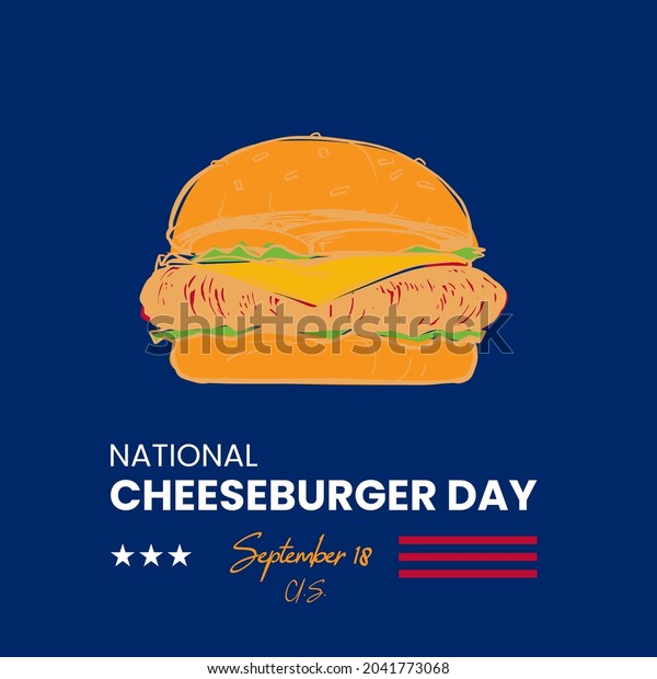 National Cheeseburger Day Celebrate Poster Design Stock Vector (Royalty