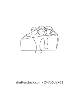 National Cheesecake Day continuous line vector template. 