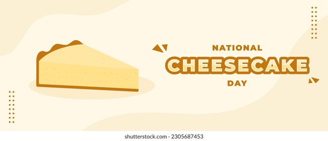 National Cheesecake Day on 30 July Banner Background. Horizontal Banner Template Design. Vector Illustration