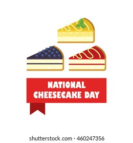 National cheesecake day vector illustration in flat style