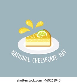 National cheesecake day vector illustration background in flat style