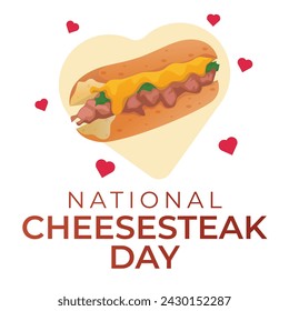 National Cheesesteak Day design template good for celebration usage. cheesteak vector illustration. flat design. vector eps 10.