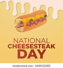 National Cheesesteak Day design template good for celebration usage. cheesteak vector illustration. flat design. vector eps 10.