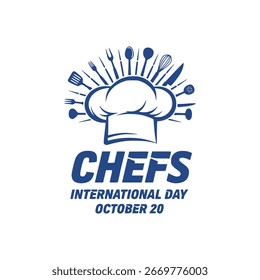 National chef day vector logo design illustration