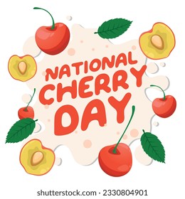 national cherry day design template for celebration. flat cherry vector design. cherry fruit vector.