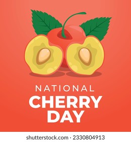 national cherry day design template for celebration. flat cherry vector design. cherry fruit vector.