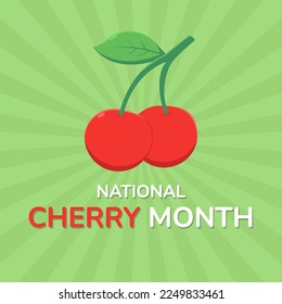 National Cherry Month Poster Illustration