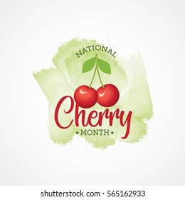 National Cherry Month Vector Illustration. Suitable for greeting card, poster and banner.