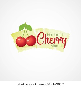 National Cherry Month Vector Illustration. Suitable for greeting card, poster and banner.