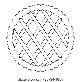 National Cherry Pie Day. Pie top view. Cooked tasty round food pastry pie desserts exact vector, cherry pie.