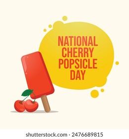 National Cherry Popsicle Day design template good for celebration. vector eps 10. cherry image. 