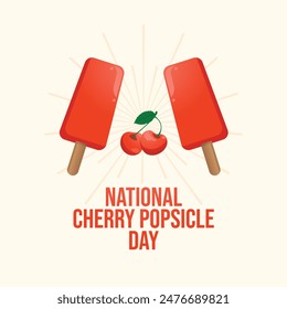 National Cherry Popsicle Day design template good for celebration. vector eps 10. cherry image. 