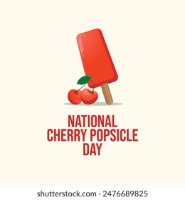 National Cherry Popsicle Day design template good for celebration. vector eps 10. cherry image. 