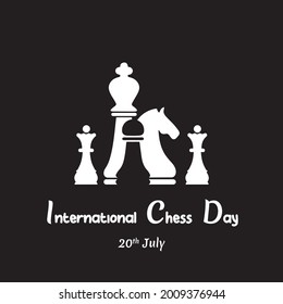 

National Chess Day. Vector EPS10 illustration. July 20. International Chess Day Banner