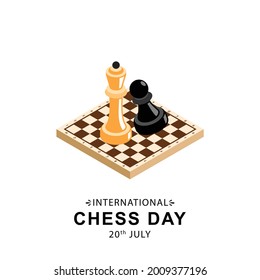 

National Chess Day. Vector EPS10 illustration. July 20. International Chess Day Banner