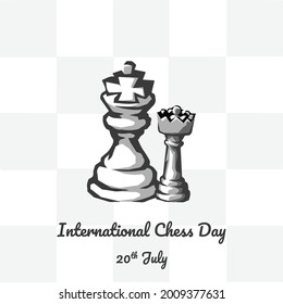 National Chess Day. Vector EPS10 illustration. July 20. International Chess Day Banner