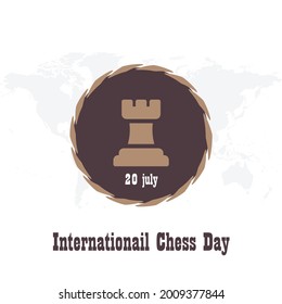 
National Chess Day. Vector EPS10 illustration. July 20. International Chess Day Banner
