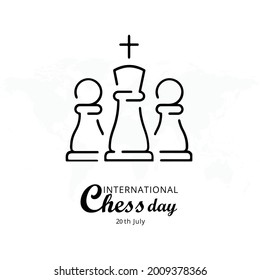 
National Chess Day. Vector EPS10 illustration. July 20. International Chess Day Banner
