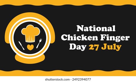 National Chicken Finger Day Vektorgrafik Banner Design. Happy National Chicken Finger Day moderne minimale grafische Poster-Illustration.