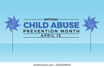 National Child Abuse Prevention Month Observed every year of April, Vector banner, flyer, poster and social medial template design.