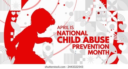 National Child Abuse Prevention Month. Child Abuse awareness banner, card, poster, background - vector illustration	