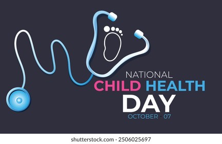 National Child Health Day. background, banner, card, poster, template. Vector illustration.
