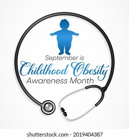 National Childhood Obesity awareness month is observed every year in September to promote healthy growth in children and prevent obesity. Vector illustration