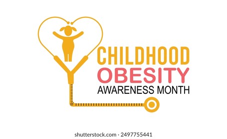National Childhood Obesity Awareness Month is observed every year on September.Holiday concept background, placard, banner design template Vector illustration background design.