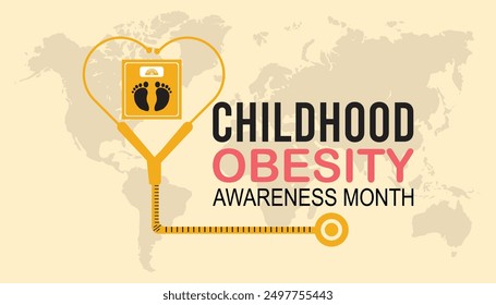 National Childhood Obesity Awareness Month is observed every year on September.Holiday concept background, placard, banner design template Vector illustration background design.