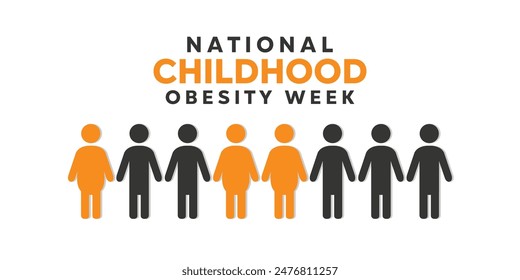 National Childhood Obesity Week. Suitable for cards, banners, posters, social media and more. White background.