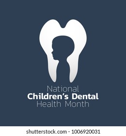 National Children Dental Health Month icon design. logo vector illustration