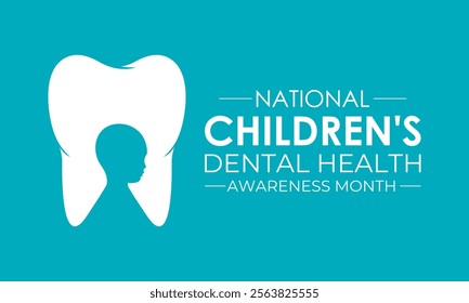 National Children s Dental Health Month vector Banner poster, flyer and background design template. Health banner and social medial template design. Vector illustration. Eps 10.