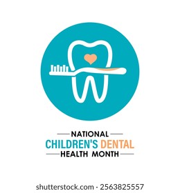 National Children s Dental Health Month vector Banner poster, flyer and background design template. Health banner and social medial template design. Vector illustration. Eps 10.