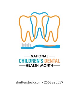 National Children s Dental Health Month vector Banner poster, flyer and background design template. Health banner and social medial template design. Vector illustration. Eps 10.