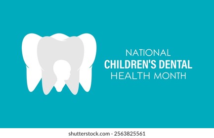 National Children s Dental Health Month vector Banner poster, flyer and background design template. Health banner and social medial template design. Vector illustration. Eps 10.