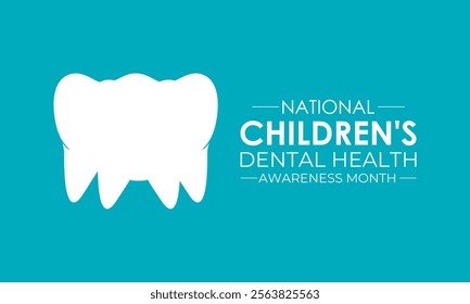 National Children s Dental Health Month vector Banner poster, flyer and background design template. Health banner and social medial template design. Vector illustration. Eps 10.