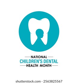 National Children s Dental Health Month vector Banner poster, flyer and background design template. Health banner and social medial template design. Vector illustration. Eps 10.