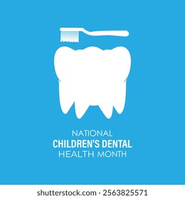 National Children s Dental Health Month vector Banner poster, flyer and background design template. Health banner and social medial template design. Vector illustration. Eps 10.