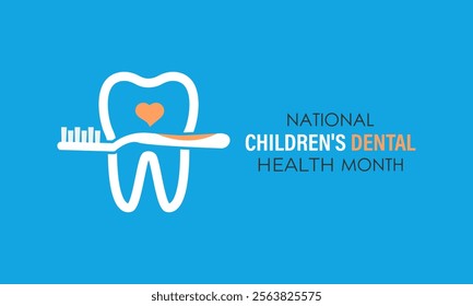 National Children s Dental Health Month vector Banner poster, flyer and background design template. Health banner and social medial template design. Vector illustration. Eps 10.