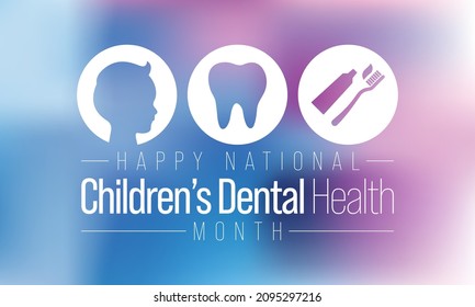 En febrero se celebra cada año un mes nacional de salud dental para niños, con el fin de enseñar a los niños la importancia de una buena higiene bucal a una edad temprana y visitar al dentista con regularidad. Arte vectorial