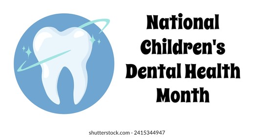 National Children's Dental Health Month, simple horizontal banner on the theme of kids health vector illustration