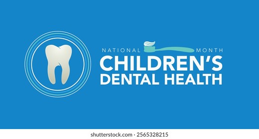 National Children's dental health month is observed every year in February, to teach children the importance of good oral hygiene at an early age and visiting the dentist regularly. Vector art