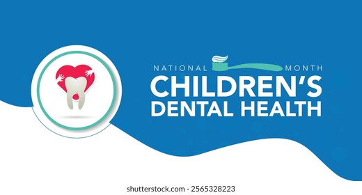 National Children's dental health month is observed every year in February, to teach children the importance of good oral hygiene at an early age and visiting the dentist regularly. Vector art